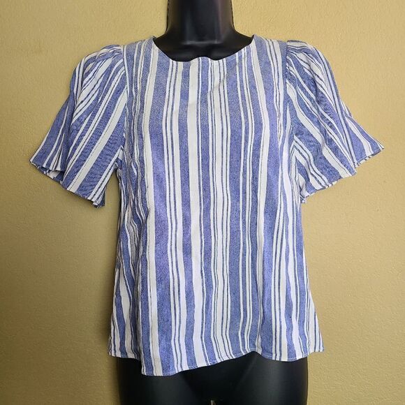 Cabi Linen Blend Striped Top - Picture 1 of 7